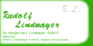 rudolf lindmayer business card